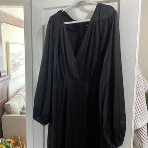 Black satin full length dress